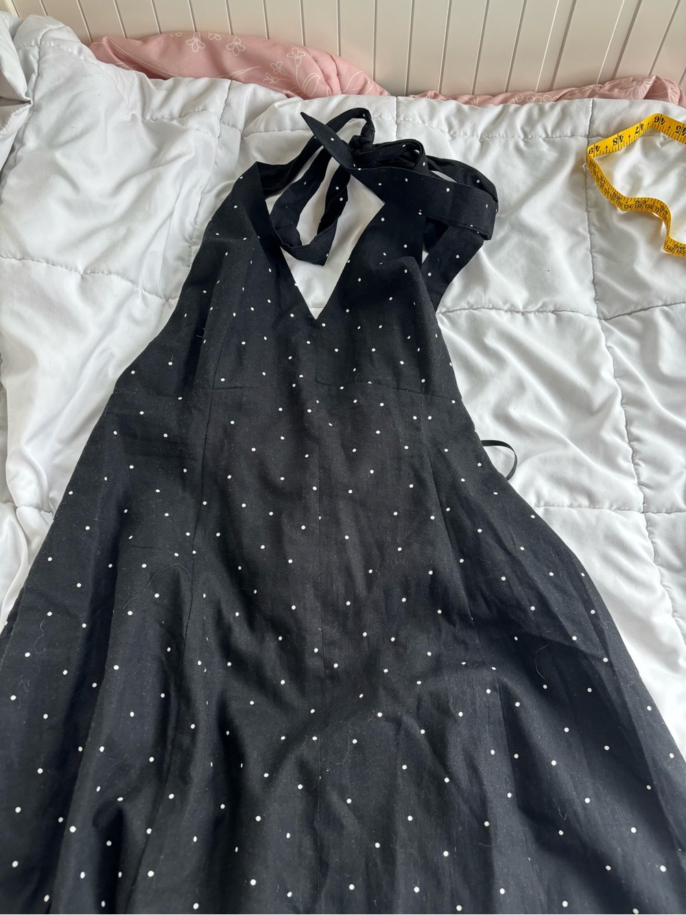 NWT LOFT Black Polka Dot Halter Maxi Dress – Size 8